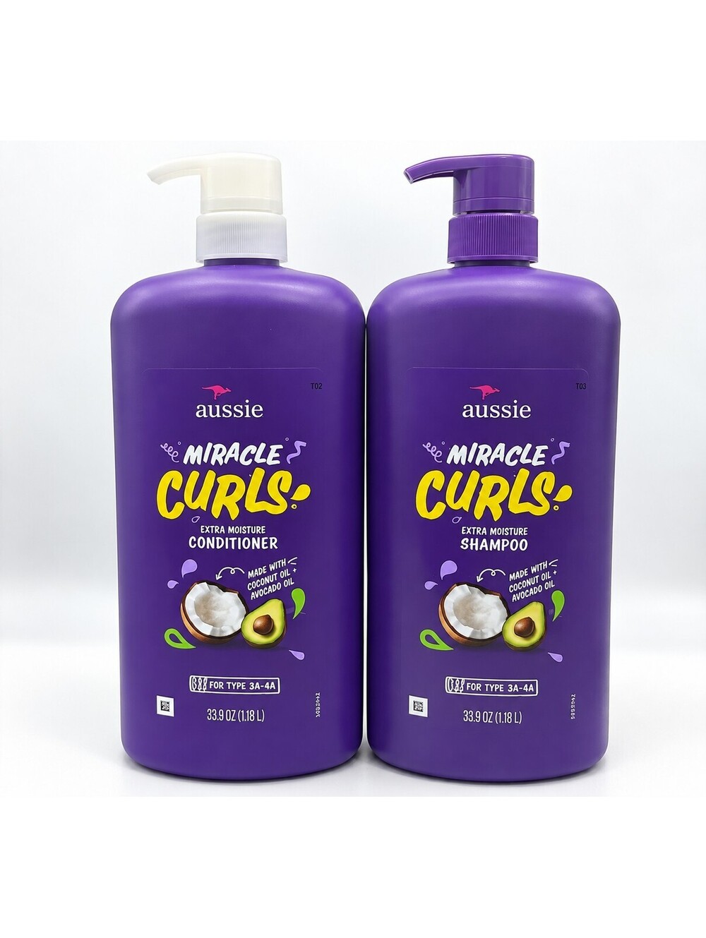 AUSSIE MIRACLE CURLS SHAMPOO CONDITIONER 39.9OZ DUO